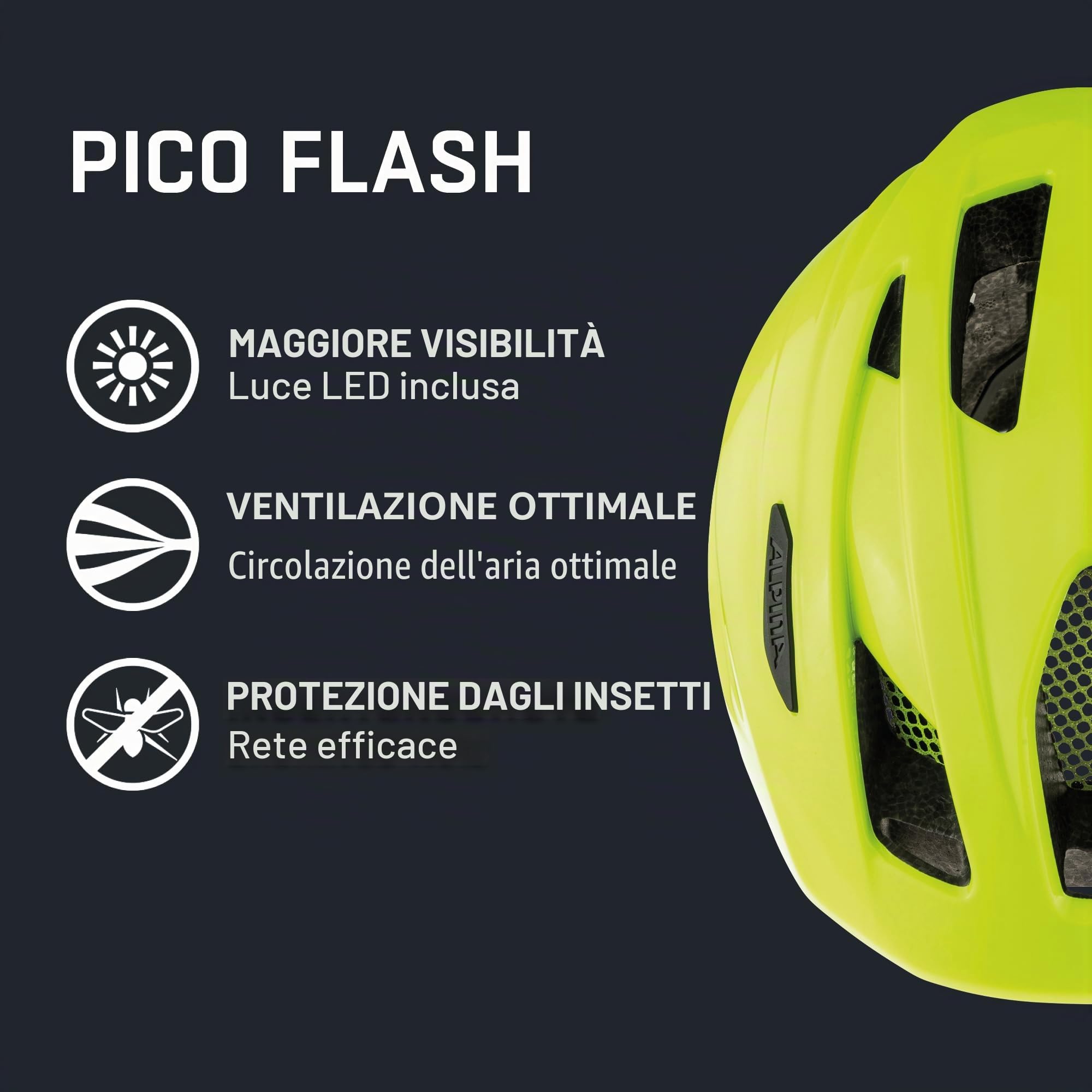 ALPINA Pico Flash, Casco da Bicicletta Unisex Bambino