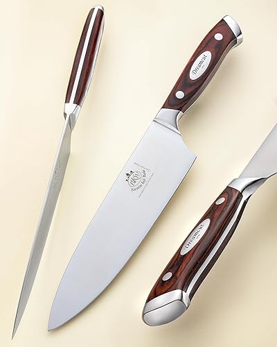 Miniatura 2 de Cuchillo bávaro funciona con cuchillo de chef de alta calidad de 8 pulgadas, cuchillo de cocina hecho en Alemania, mango ergonómico de madera de