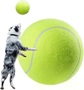 CNMGBB Giant Tennis Ball 9.5 inch Dog Tennis Ball Large Pet Toys Funny Outdoor Sports Dog Ball Gift (Shipped Deflated)