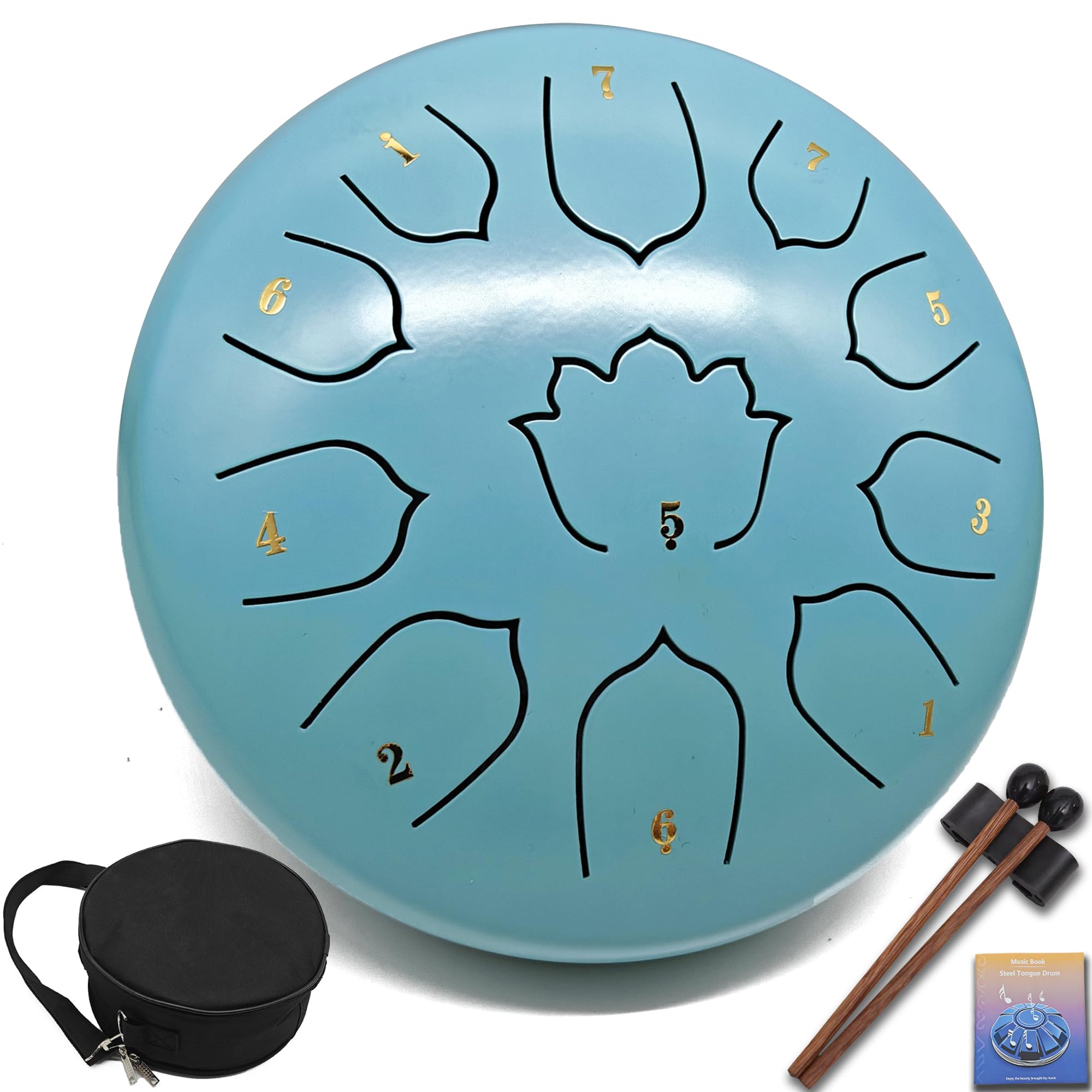 Vesyman 21.6cm(8.5인치) 11노트 스틸 텅 드럼, 야외 및 정원용 레인 드럼, 가족 및 친구를 위한 음악 선물, 음악 학습, 요가 및 명상에 적합