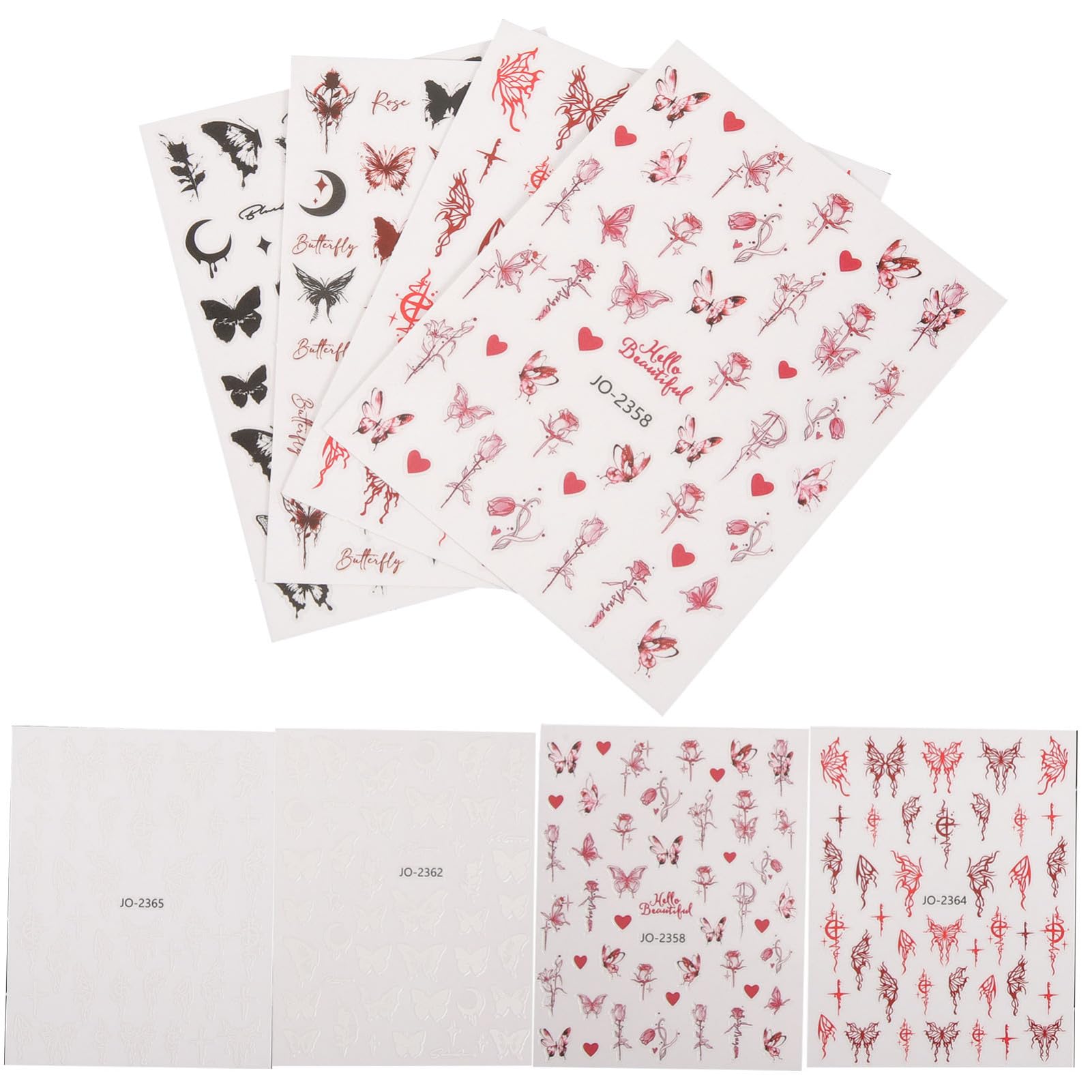 FOMIYES 5 Juegos De Calcomanías Para Uñas Con Diseño De Para Decoración De Uñas 12 Hojas X 5
