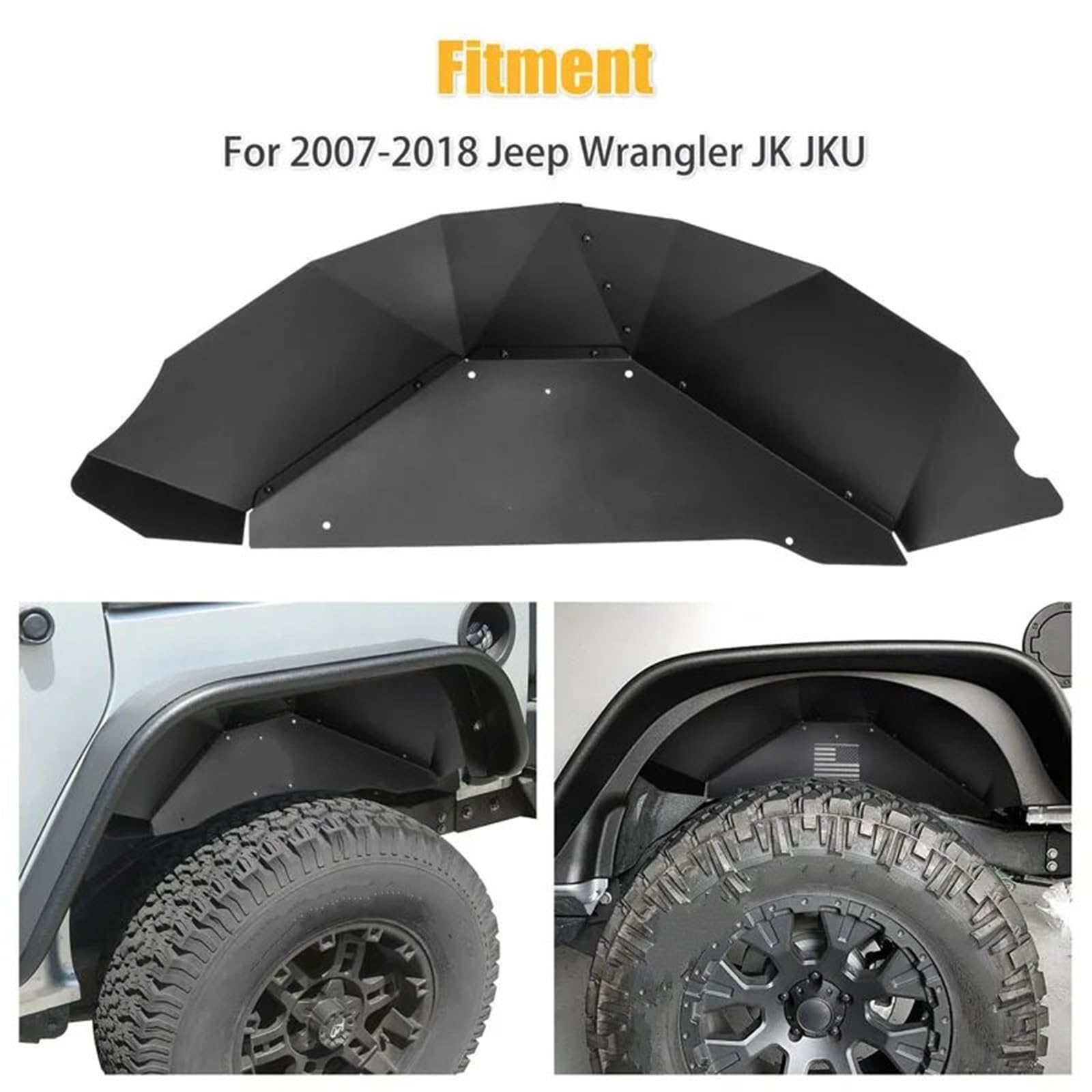 osłona przeciwbłotna Pasuje do Jeep Wrangler JK JKU 4WD 2007-2018 tylne wewnętrzne wkładki błotników