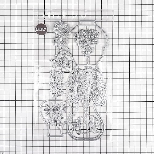 Miniatura 4 de DzIxY Florero de hojas y flores, troqueles de corte de metal, para hacer tarjetas, papel de relieve, juegos de troqueles, álbum, plantillas para