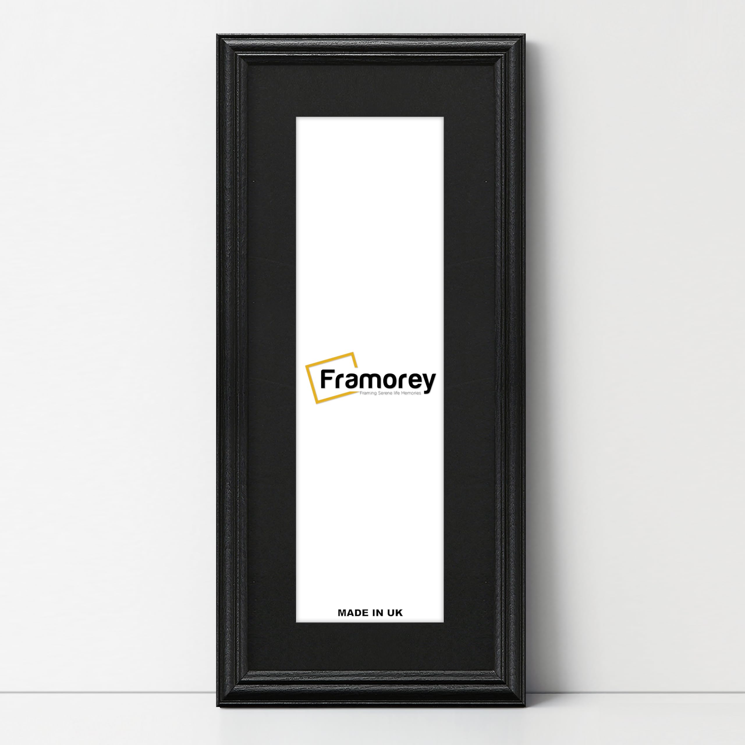 FRAMOREY Panoramic Style Antique LW Picture Frame, 16x9" Black Photo Frame With 12x5" Black Mount Wall Art Poster Frame, Modern Photo Frames, Home Décor Frames