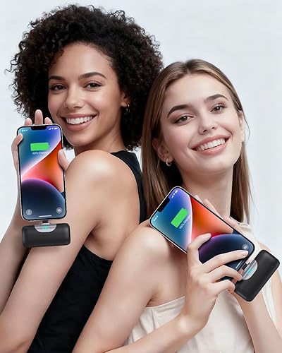 Miniatura 4 de Mini Portable Charger for iPhone,Upgraded 22.5W PD Fast Charging 5500mAh Ultra-Compact Power Bank,LCD Display Plug-in Cute Battery Pack Travel