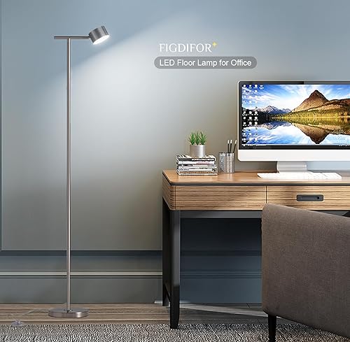 Miniatura 6 de FIGDIFOR Lámpara de pie para dormitorio, lámpara de lectura de pie de 3 temperaturas de color con tapa de lámpara flexible, lámparas de pie modernas