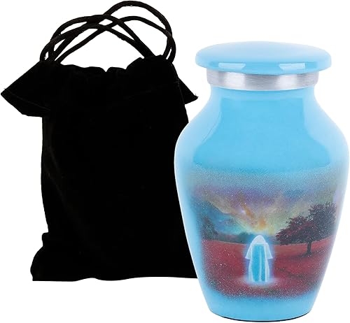 Miniatura 6 de ORCHID GIFT - Urna de cremación de recuerdo de lobo para cenizas humanas  Urna decorativa con tapa y bolsa de terciopelo para funeral juego de urnas