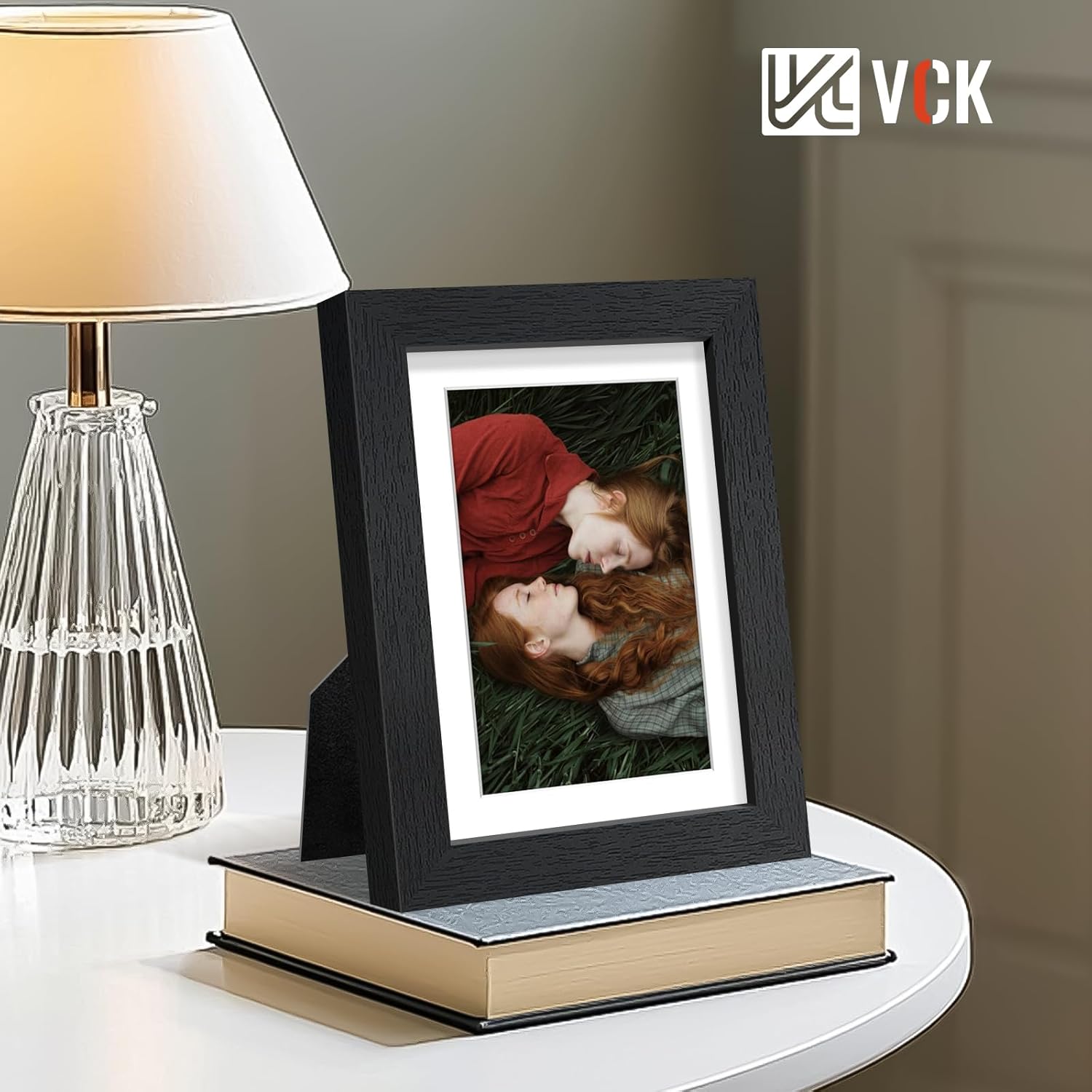 VCK 5x7 Picture Frame Black Set of 5, Textured Exclusive Wooden Photo Frames with HD Glass | Matted to 4x6 or 5x7 without Mat - Image 7
