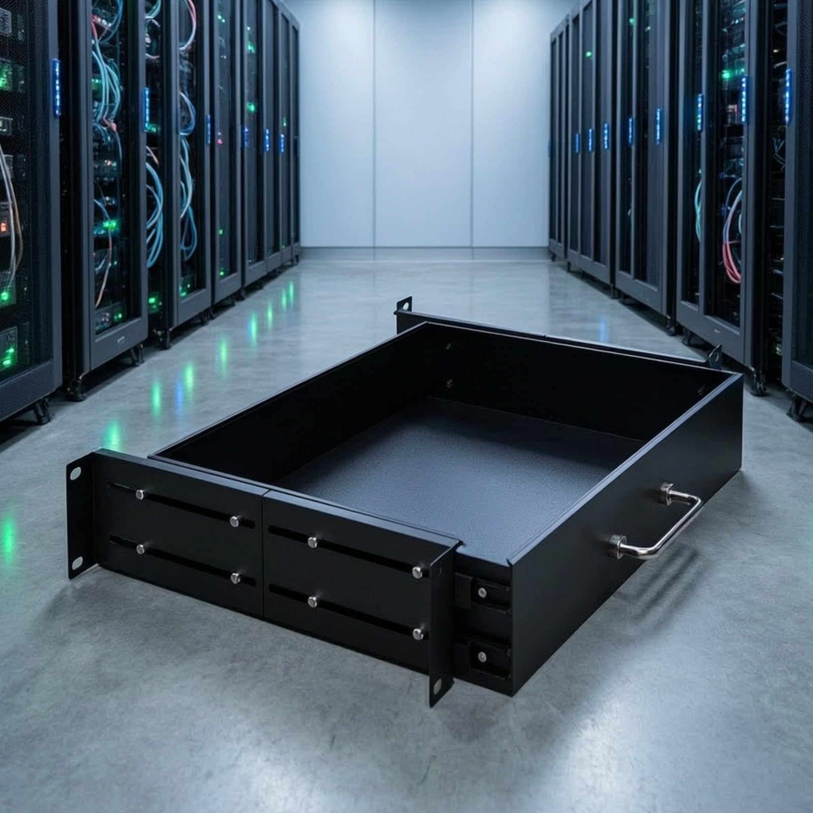 kowaku Cajón Montaje en Rack Ahorra Espacio Cajón con slizantes y Hardware Montaje Anticorrosivo Estante slizante para Oficinas, Abierto