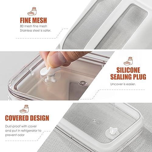 Miniatura 5 de Yogurt Maker Colador de grado alimenticio casero para hacer yogur griego 37.2 fl oz38 onzas líquidas, reutilizable, a prueba de fugas, colador de