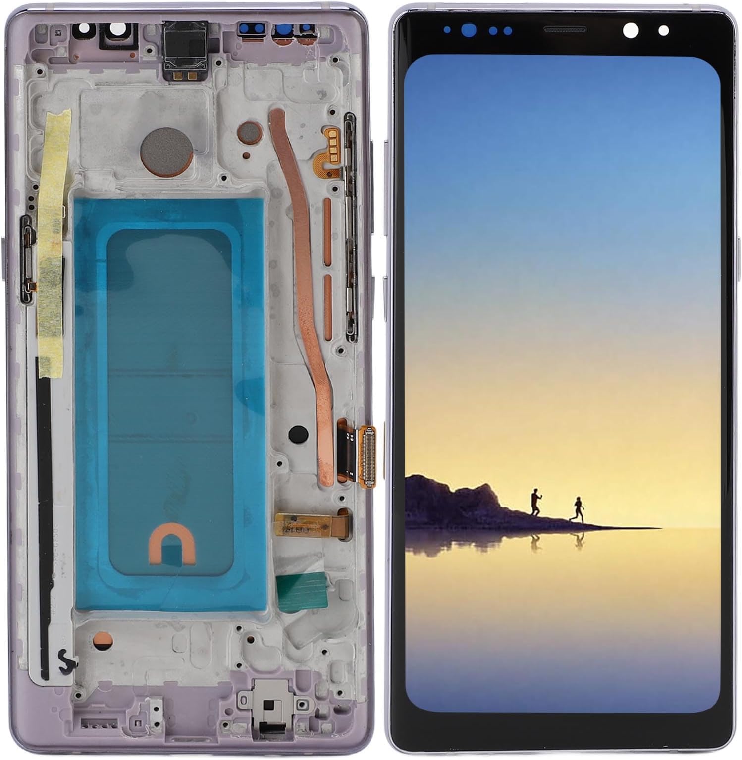 Cryfokt Precise Screen Replacement Premium TFT LCD Touch Display for Note 8 with Frame for SM 0U 0F 0N 0W, High Performance, for Phone Repair (Purple)