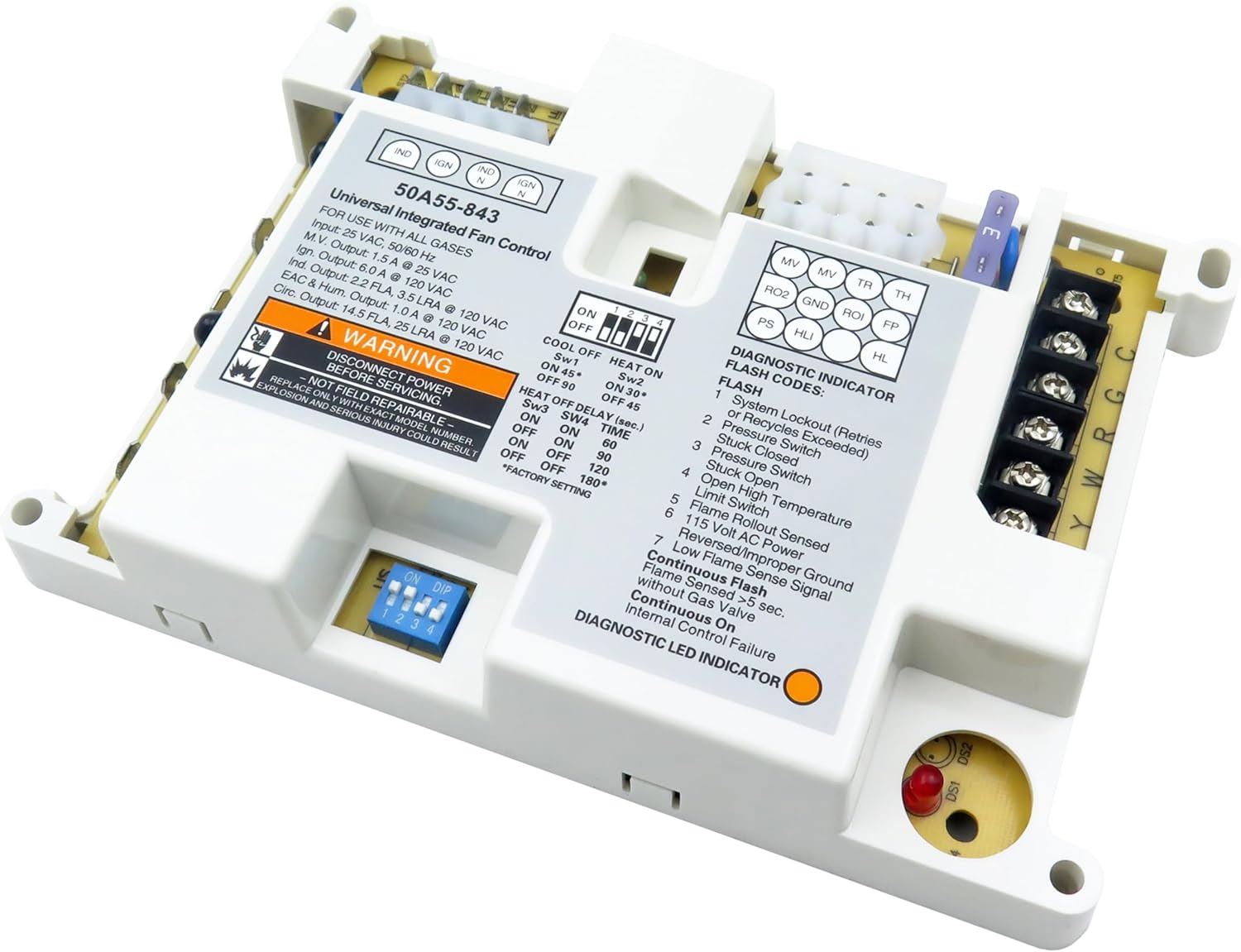 Upgraded 50A55-288 Furnace Control Circuit Board Replacement for White Rodgers Amana Goodman and Whirlpool 8068142 Ignition Module