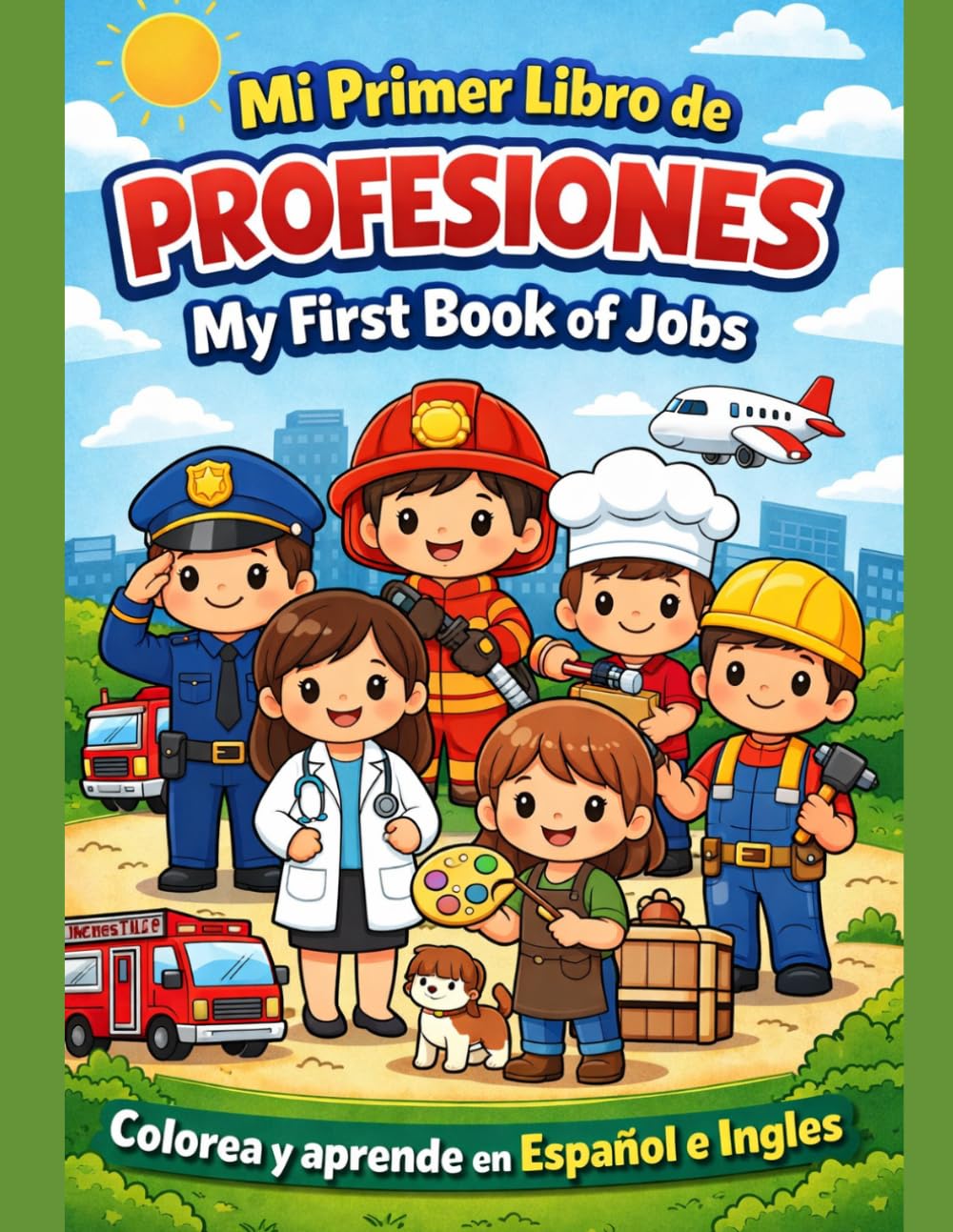 My first book of jobs Mi primer libro de profesiones: colorea y aprende español e ingles de 2 a 6 años (Libros para colorear Español - Ingles)