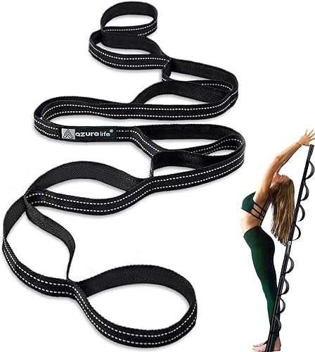 Miniatura 17 de Correas elásticas duraderas de alta calidad con bucles, correa de estiramiento para terapia física, correa de yoga de múltiples bucles, correa de