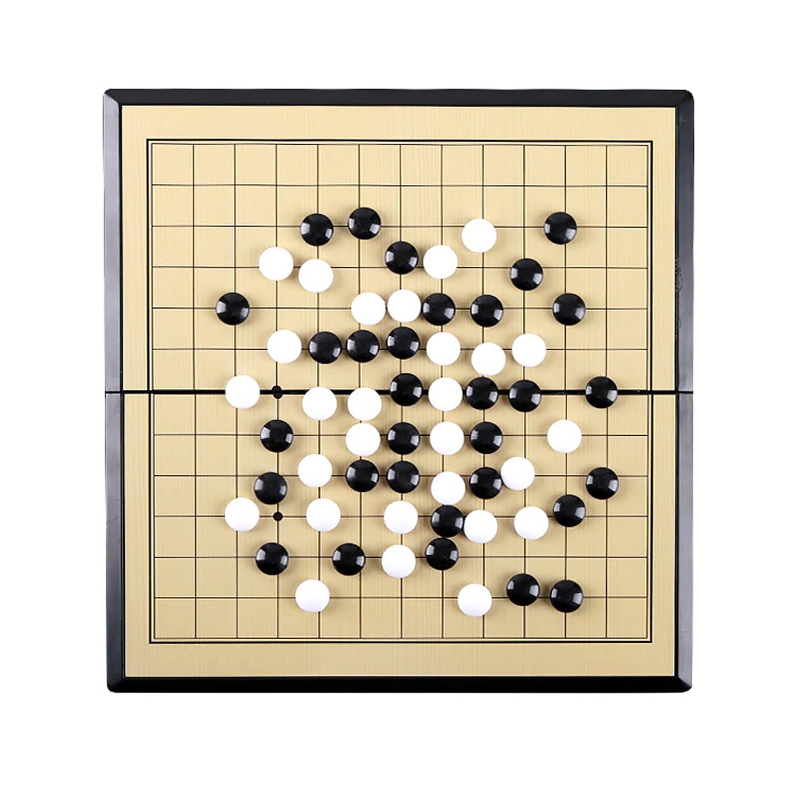 Juego de Go, Tablero de ajedrez magnético Plegable, portátil, Resistente al Agua y al Desgaste, Ideal para Juegos Casuales.(Yellow,C)