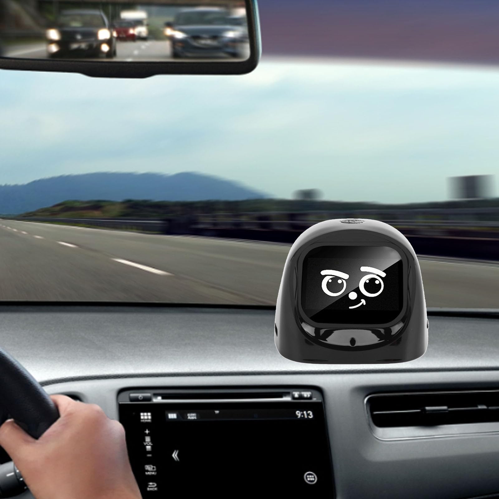ZJchao Robot per Auto AI Dashboard Companion Animale Domestico Elettronico Intelligente Interattivo con Chat AI Monitoraggio Dell'auto in Tempo Reale per i Genitori dei Bambini Ch (BLACK)