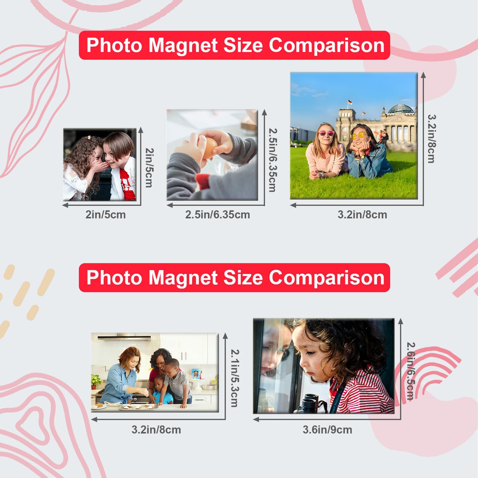 Foto-Magnet-Maschine zum Selbermachen, 65 x 90 mm, Kühlschrankmagnet-Hersteller mit 200 Verbrauchsmaterialien für Kühlschrank und Eisenmöbel Dekoration