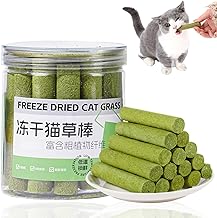 16PCS Cat Grass Teething Sticks,Natural Dental Chew Toys for Indoor Cats,Catnip & Hairball Removal Treats,Teeth Cleaning Chews,Freeze-Dried Grass for Cats,Cat Chew Sticks,Catnip Sti/cks for C/ats