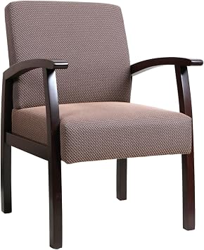 Lorell Deluxe Guest Chair, Espresso/Taupe