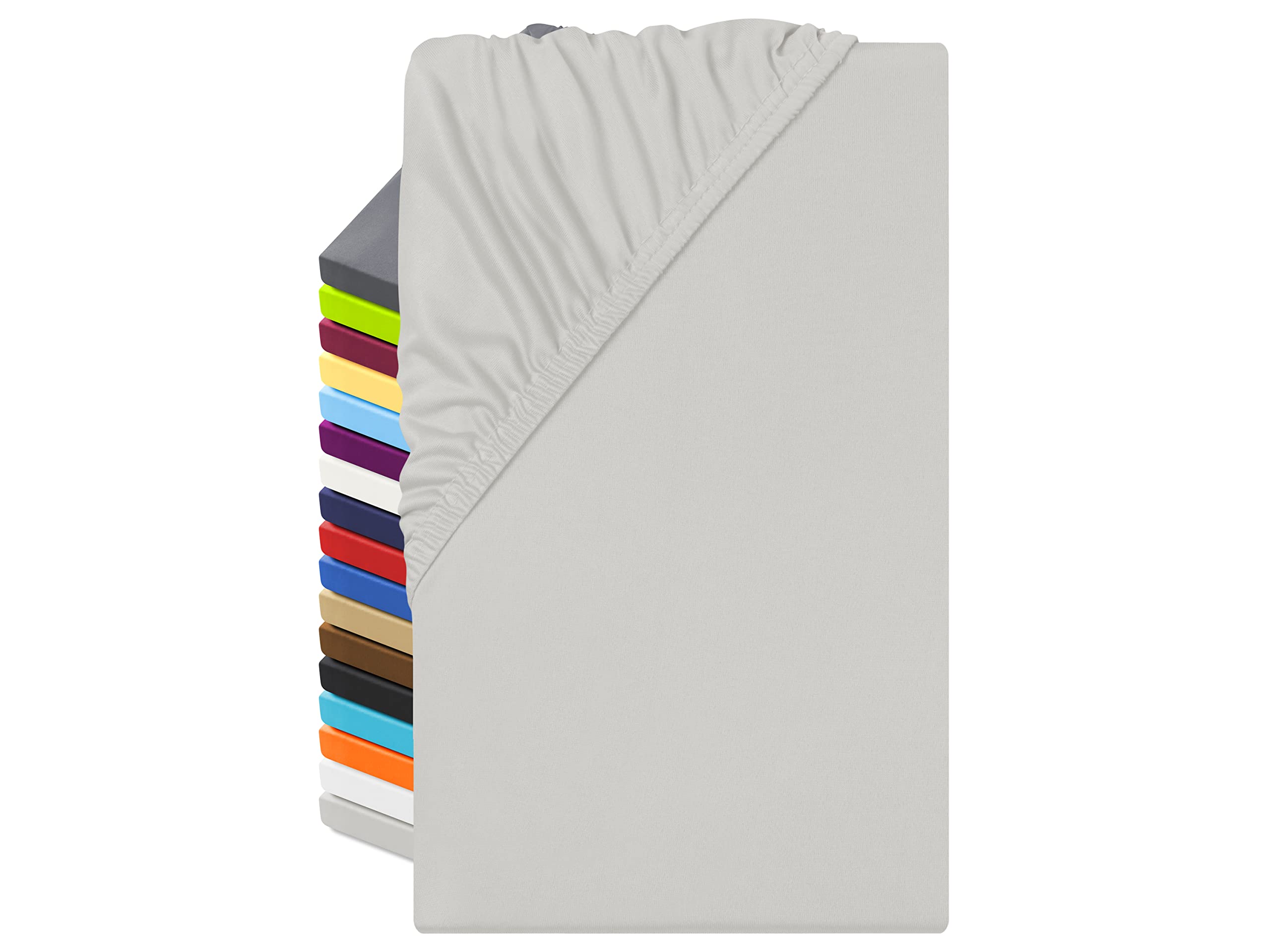 npluseins Microfibre Fitted Sheet - Breathable and Suitable for Allergy Sufferers 1519.2192, 120 x 200 cm, silver