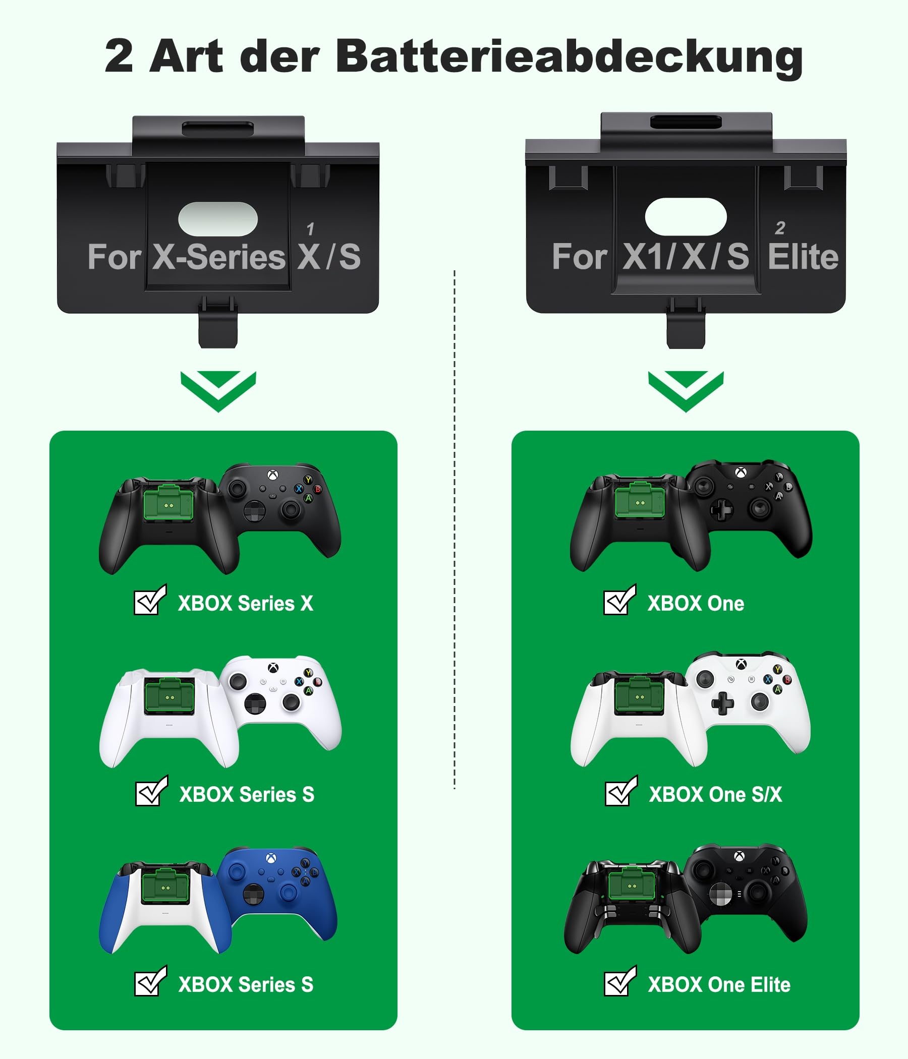 Elegamefy Batteria per controller Xbox Series X/S, batteria ricaricabile per controller Xbox One/One S/One X/Elite