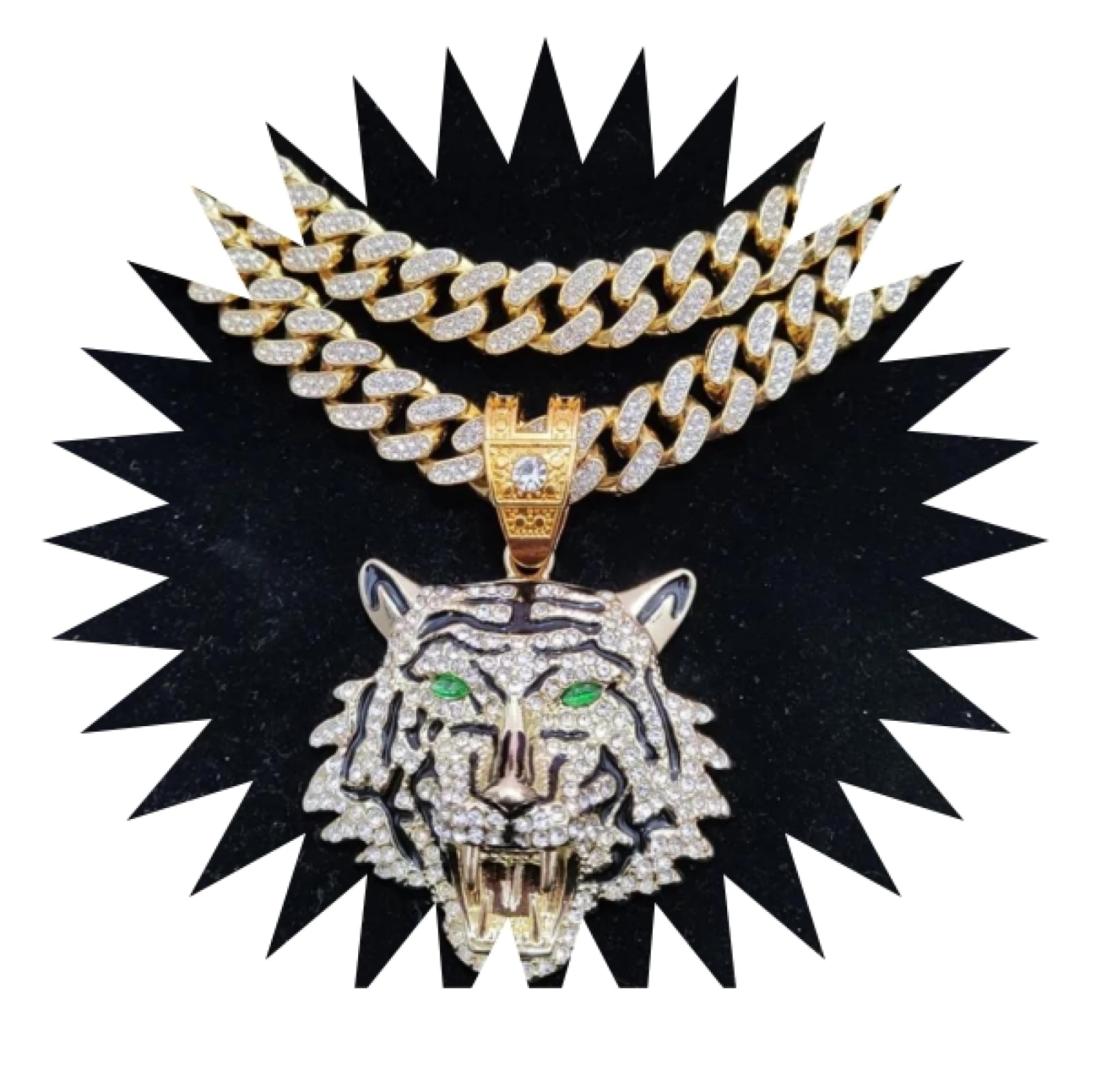 Collana con ciondolo a forma di dente di tigre in resina color canna di fucile, collana con animali, collana da uomo, ciondolo a forma di dente di tigre, gioielli da uomo, collana