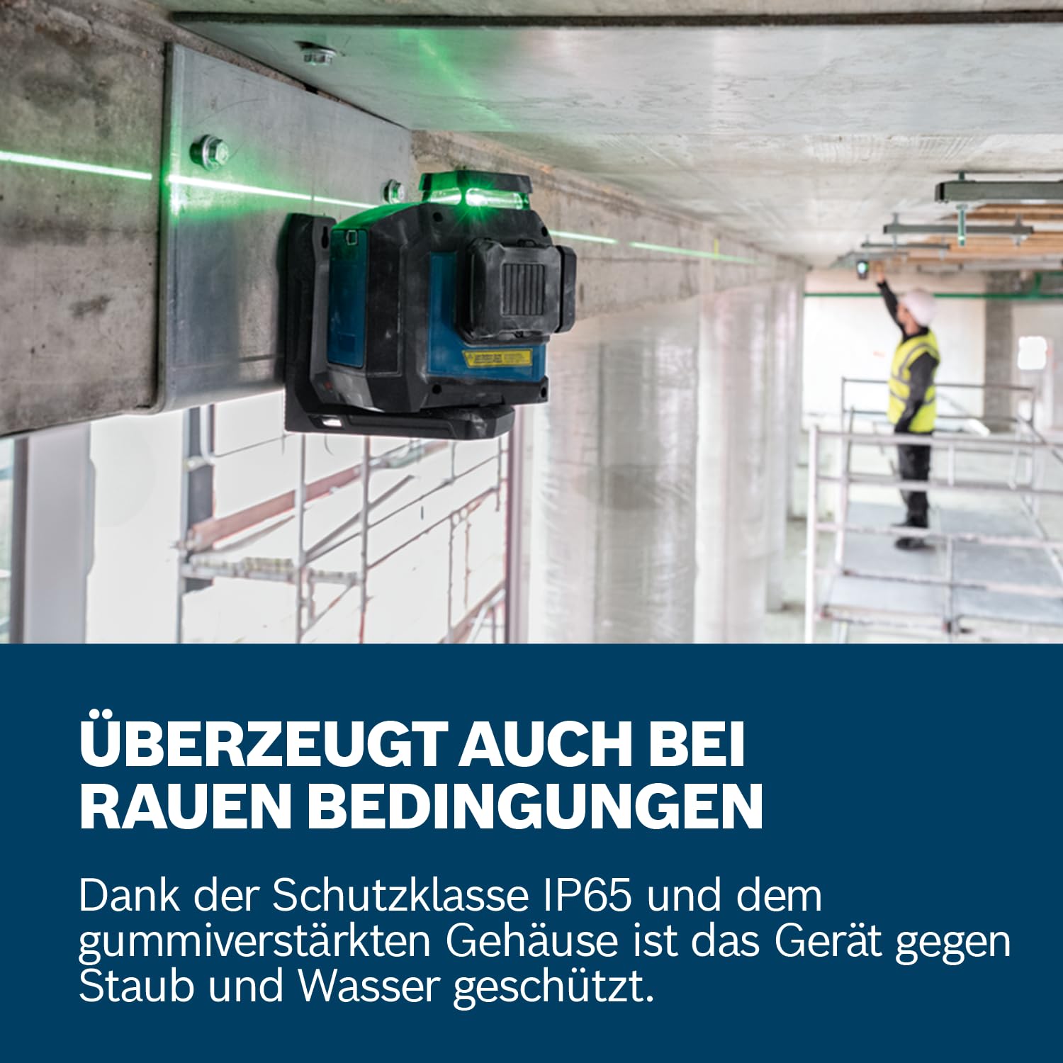 Bosch Professional Linienlaser GLL 80-33 G (Halterung LB 10, grüner Laser, Arbeitsbereich: bis 30m, Dual Power Source, 4x1.5V LR6 Batterien, Schutztasche)