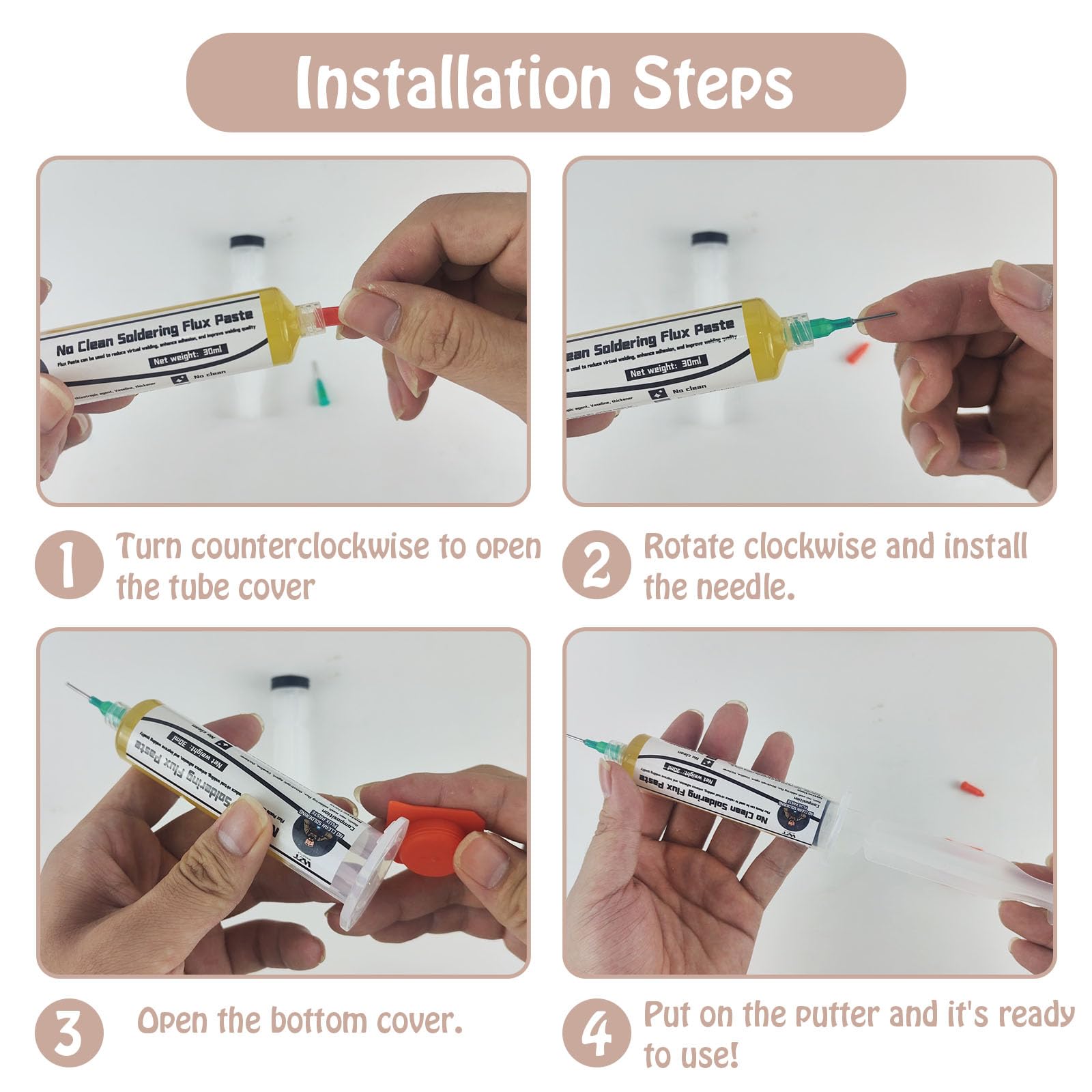 WAN2TLK 2Pcs No Clean Soldering Flux Paste, Solder Flux for Electronics Soldering Tin Soldering - Image 3