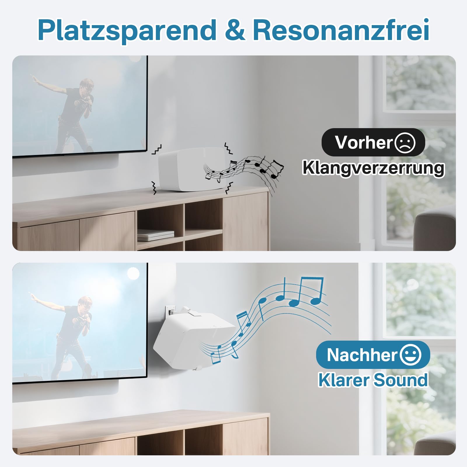 Paire de supports muraux robustes pour Sonos 5 Mount et Sonos Play 5 Mount - Support d'enceinte réglable, inclinable et pivotant pour le support mural Sonos Play 5 Gen 2
