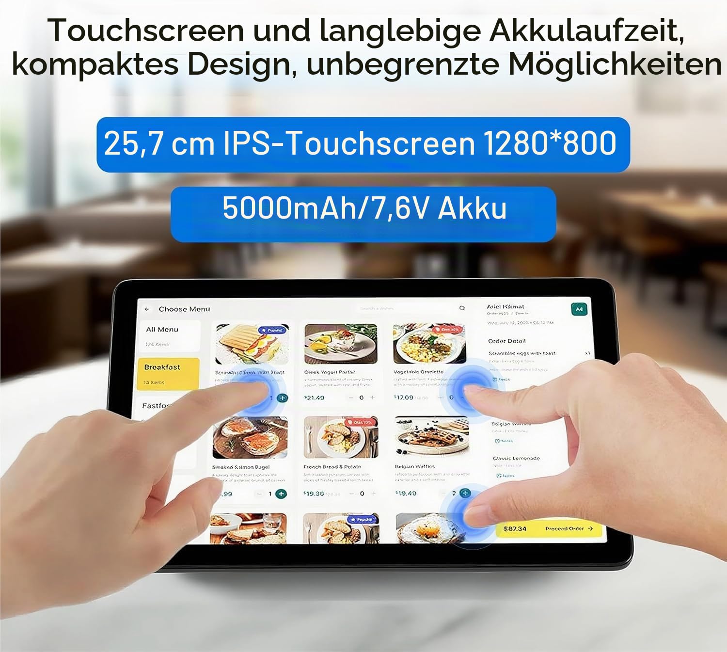 10,1-Zoll Industrie-Einbau-Panel-PC mit Windows 11, 10-Punkt-Touchscreen, Celeron N5100, 8 GB RAM, 128 GB ROM, Dual HDMI 2.0, WiFi 5 und Bluetooth 5.0 – ideal für Büro, Automatisierung, Kiosk, Bar