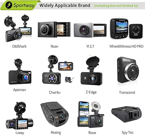 Miniatura 4 de Sportway S70 Dash Cam Mount, Espejo Dash Cámara Soporte de montaje con 6pcs Juntas para Rove APEMAN CHORTAU Roav Nexar iiwey YI Z-Edge Old Shark