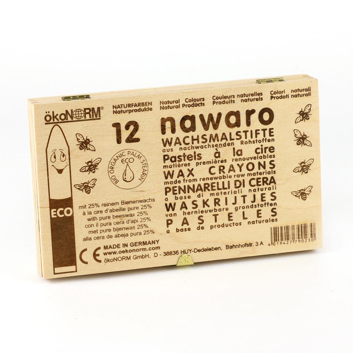 Unbekannt OekoNorm 79023 – nawaro Pastelli a Cera in Scatola di Legno, cancelleria