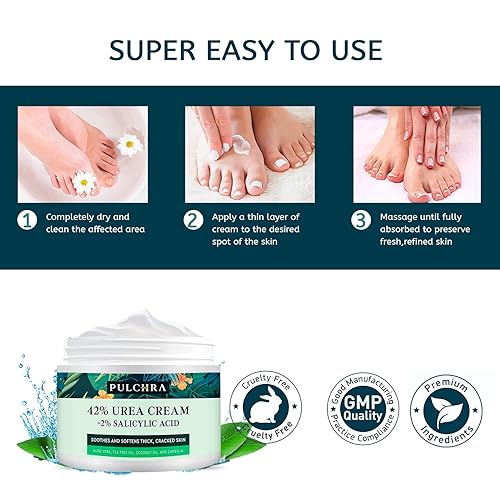 Miniatura 3 de Crema de urea 40 más ácido salicílico  Removedor de callos mejorado  Hidrata y suaviza la piel intensiva  Crema de pies para pies secos agrietados