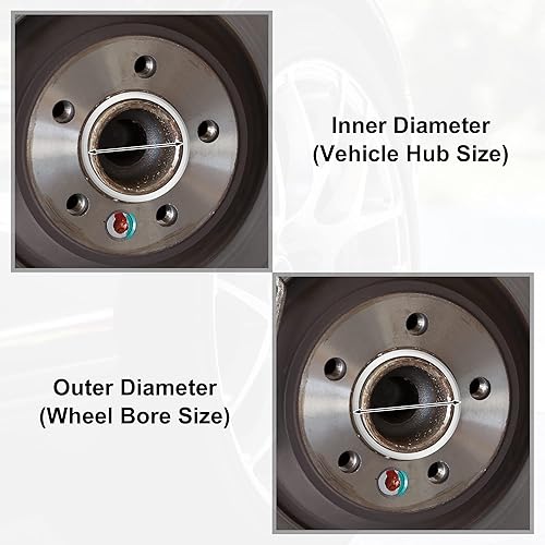 Miniatura 4 de X AUTOHAUX 4 unids OD 2.760 in a ID 2.634 in aleación de aluminio auto hub centric anillos rueda agujero central espaciador reemplazo