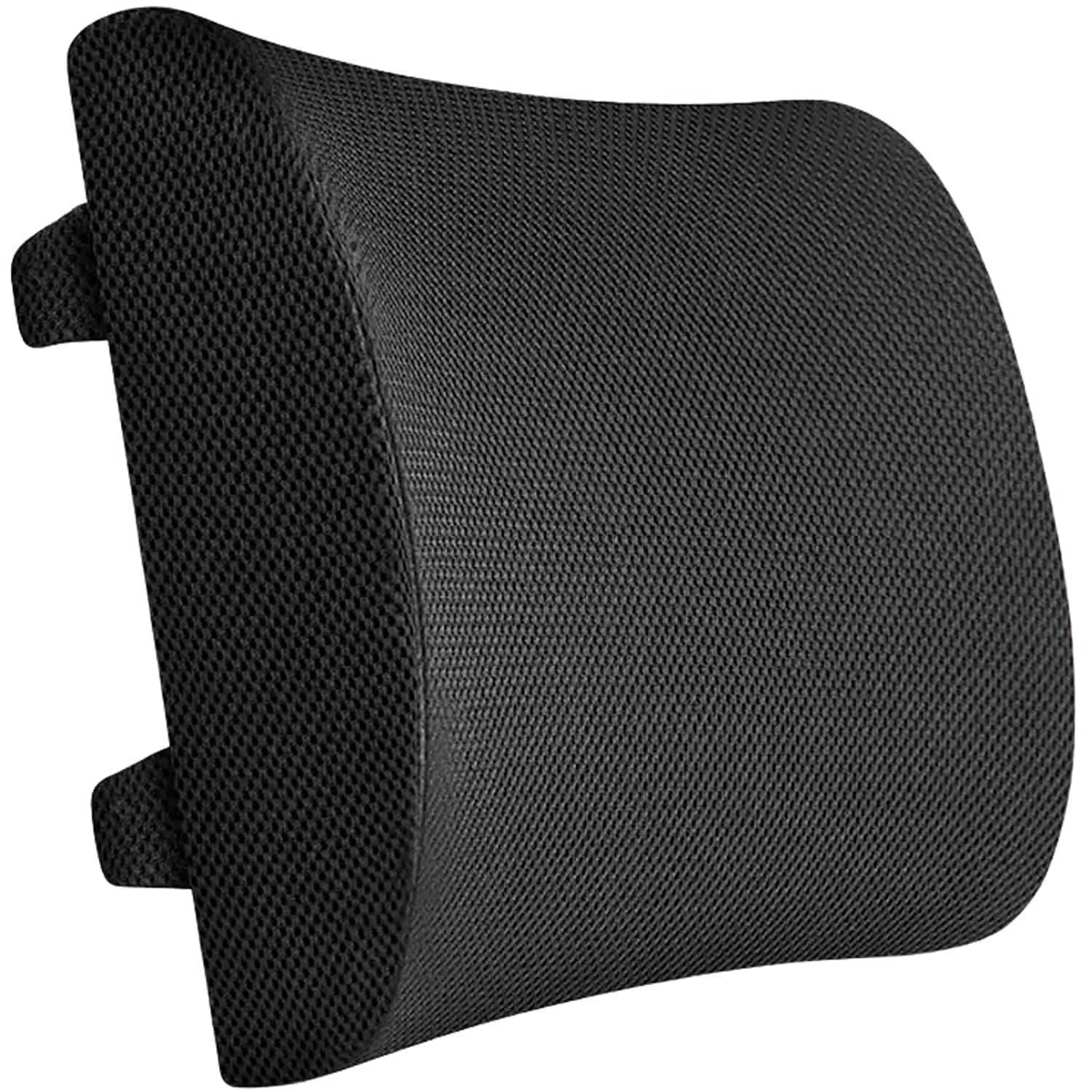 Backfit ® ™ Chair Backrest for Backpain Relief Multipurpose Design for Chair and Car, Sofa Free Size - Memory Foam Black Color (Type 1)