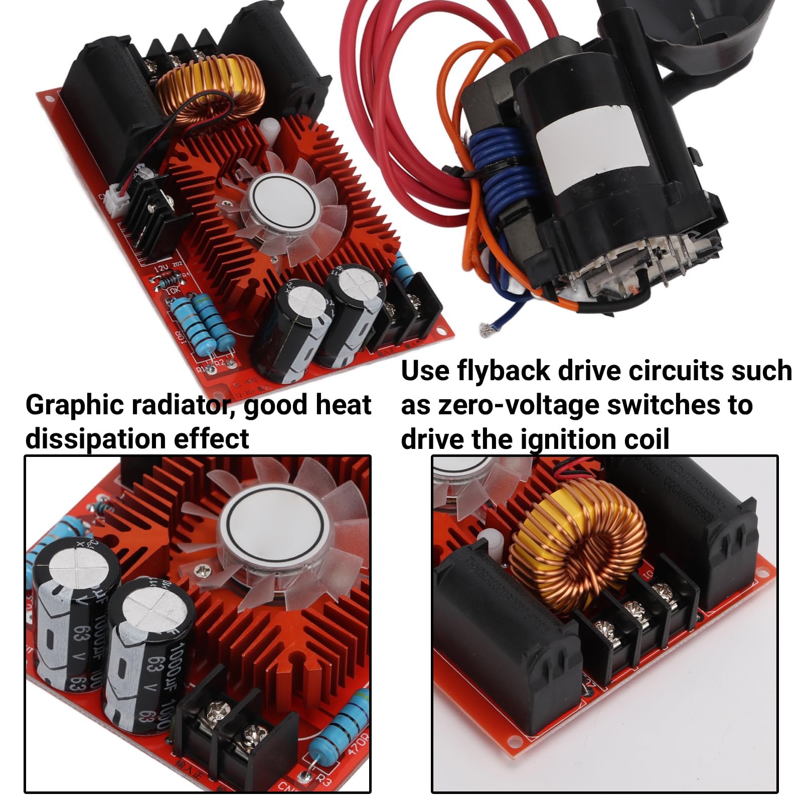 ZVS Driver Board Bobina Fuente de Alimentación Boost High Voltage Coil Flyback Driver Generador Módulo de Calefacción Bobina Driver Board DC12V 30V