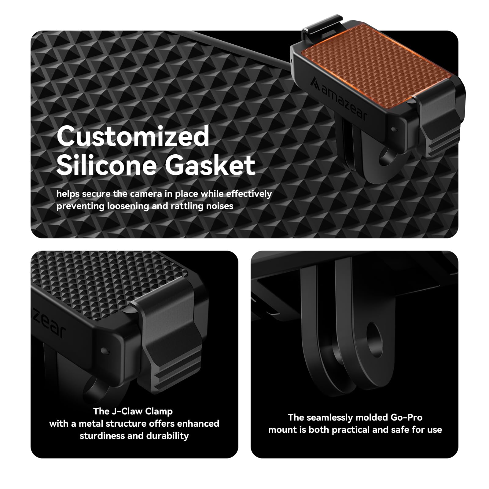 AMAZEAR Supporto adattatore a sgancio rapido magnetico in plastica per DJI Osmo Action6 / NANO（2pcs）, Supporto magnetico con interfaccia 1/4" e GO-Pro, Accessorio Supporto rotante a 360°