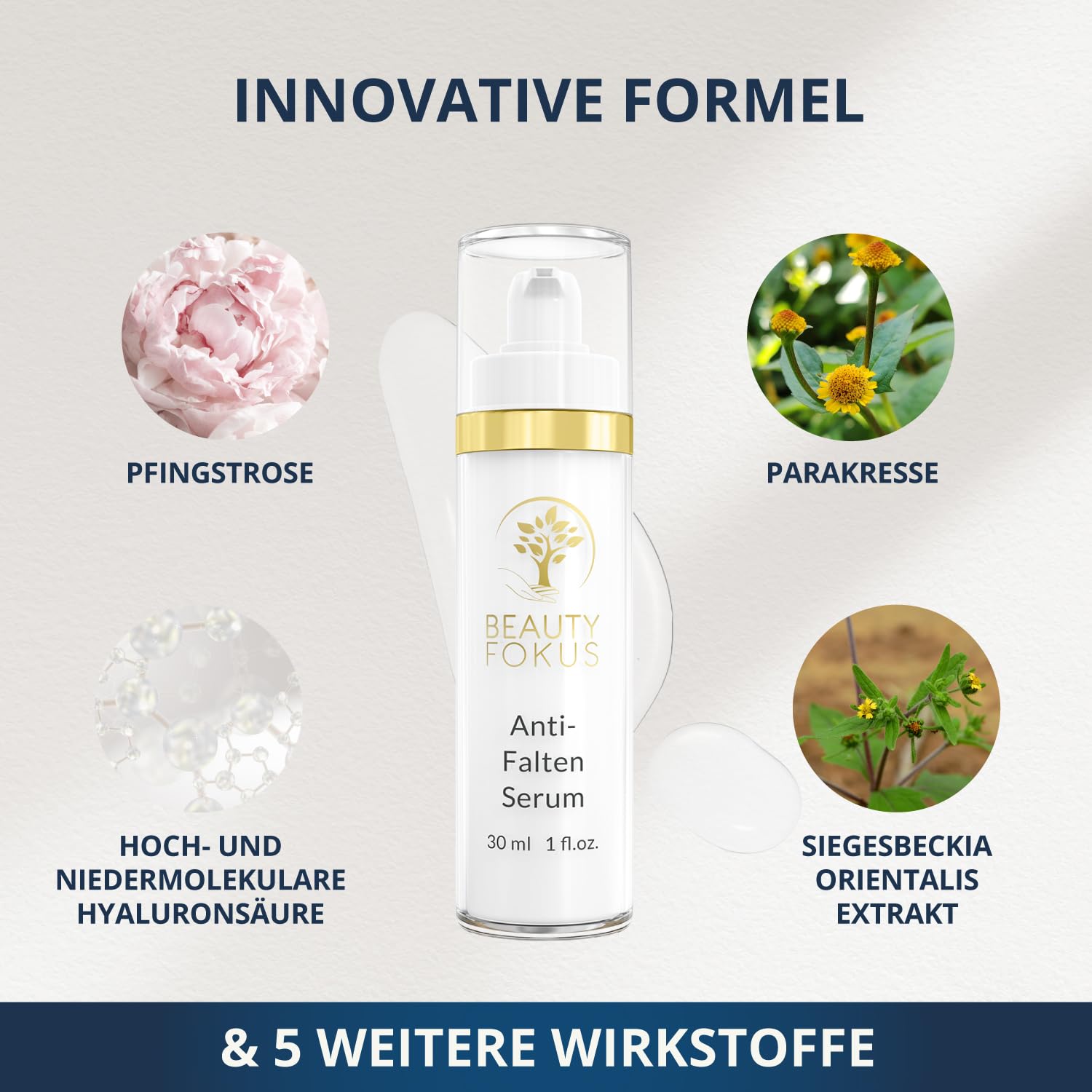 Anti-Falten Serum Hyaluron Parakresse EGF 9 Wirkstoffe 30 ml