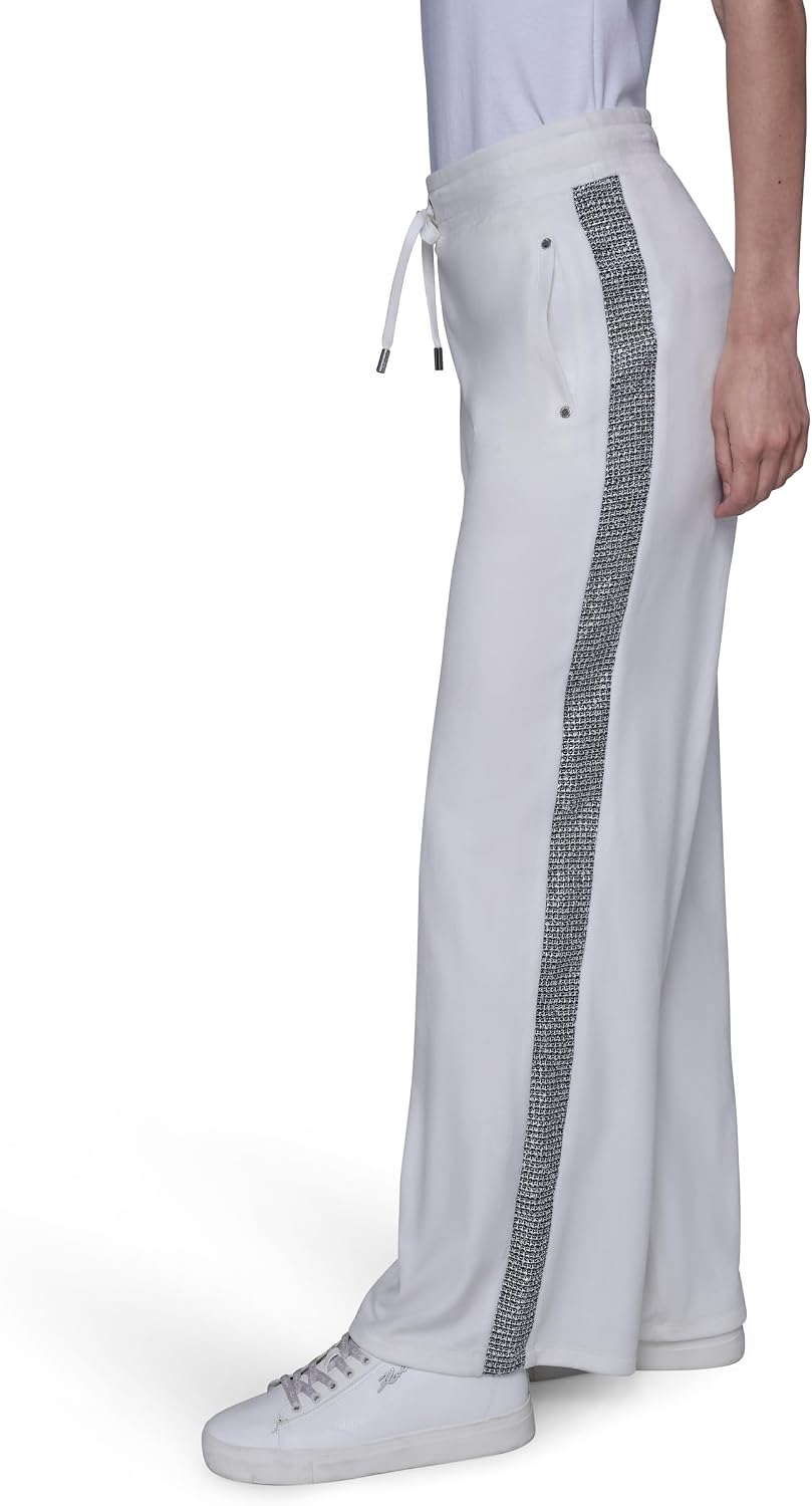 Karl Lagerfeld Women's Straight Leg Athleisure Velour Jogger