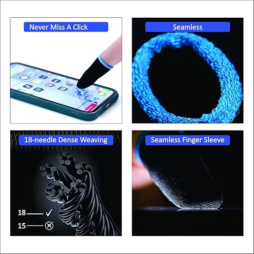 Vista 6 de GENDA PUBG Mobile Phone Finger Sleeves for Gaming Anti-Sweat Breathable Finger Sleeve for Gaming Thumb Sleeves Mobile Gaming Gamer Finger