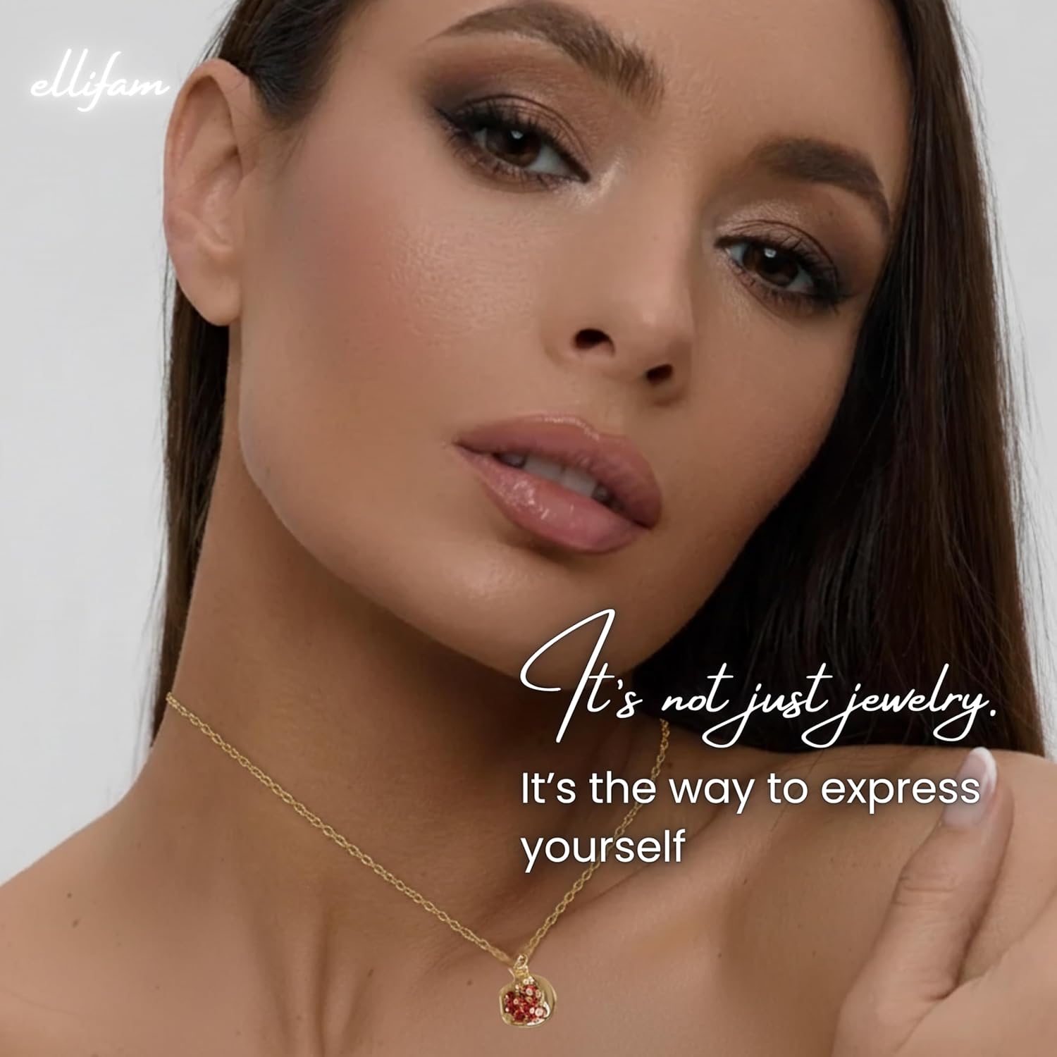 Pomegranate Pendant Necklace: Red Stone necklace, Dainty Gemstone Charm, Minimalist Women's Jewelry - Perfect One-Layer Gift, Mother Gift, Romantic gift - Image 2