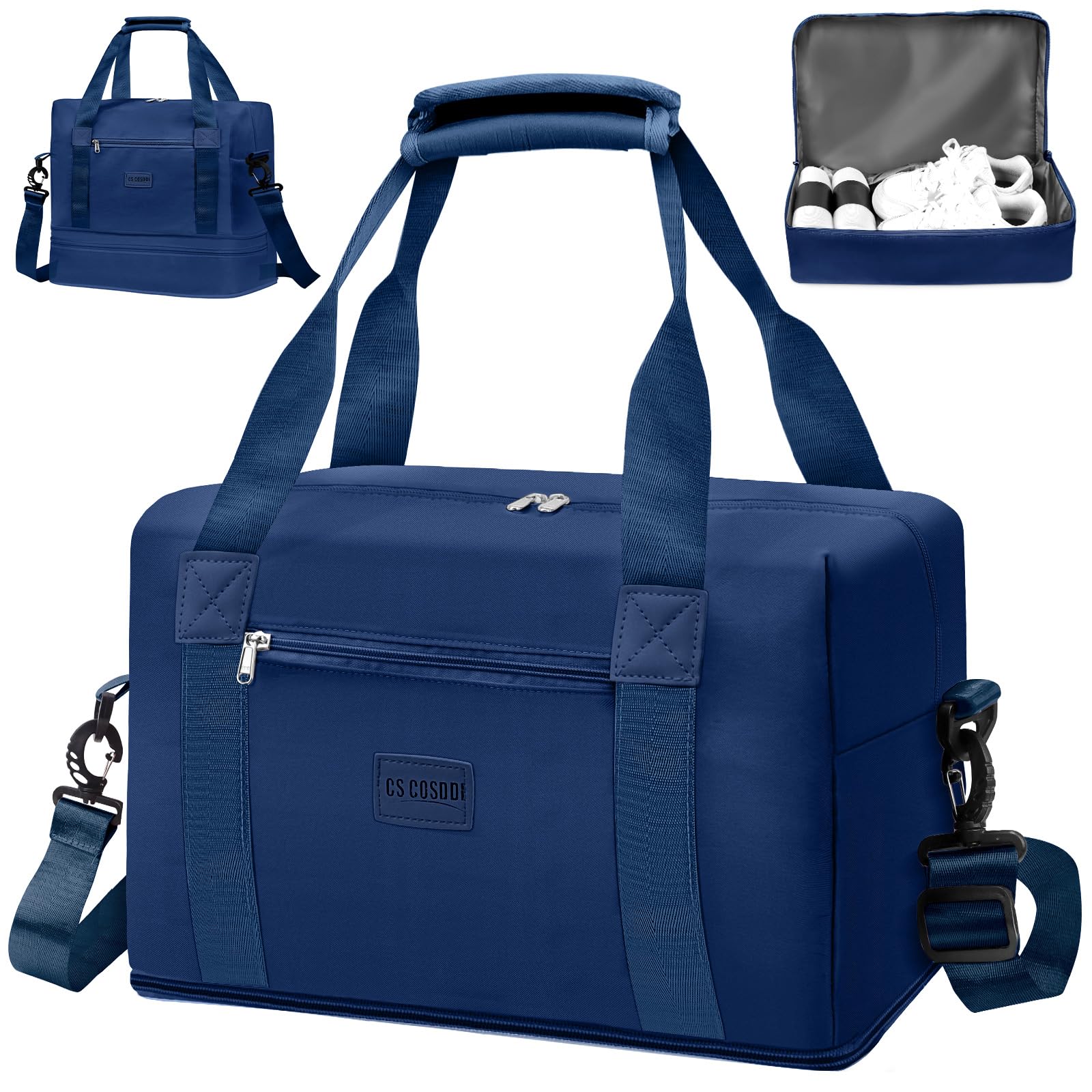 CS COSDDIDesigned for Ryanair Cabin Bag 40x20x25 Underseat Carry-ons Bag, Expandable for Easyjet Cabin Bag Travel Bag with Trolley Sleeve Weekend Overnight Hand Luggage Bag for Women Men