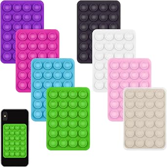 8 PCS Suction Cup Phone Holder,Multicolor Silicone Sticky Phone Grips,Universal Suction Phone Holder,Multifunctional Sticky Back Mobile Phone Grip for Wall