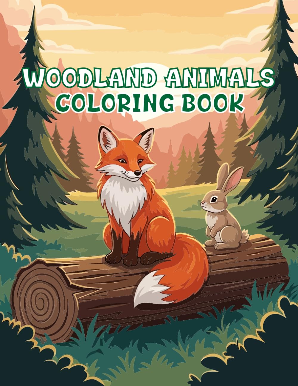 Woodland Animals Coloring Book: Forest Squirrels, Owls, Deer and Rabbits for Kids, Teens and Adults to Color