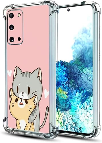 Beaucov Funda para Galaxy S20 FE 5G protección contra caídas de gato verde y amarillo a prueba de golpes funda protectora de cuerpo completo