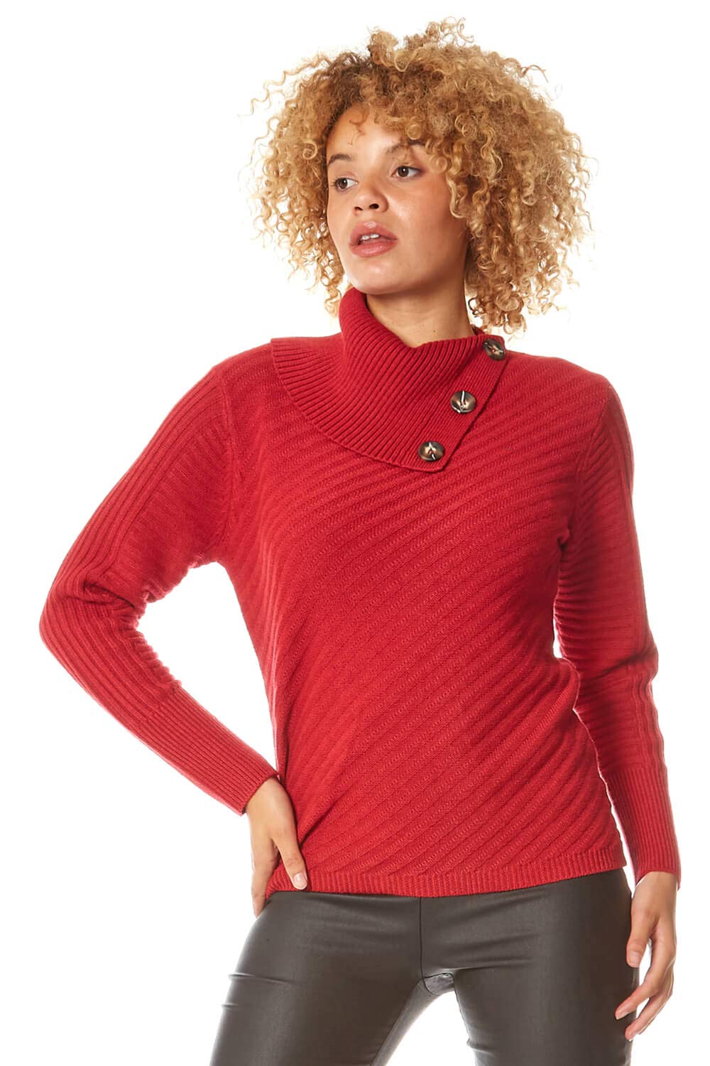 Split Neck Jumper for Women UK Ladies Knitted Ribbed Chunky Knit Winter  Spring Sweater Cowl Neckline Smart Casual Work Office Vintage Tunic Top