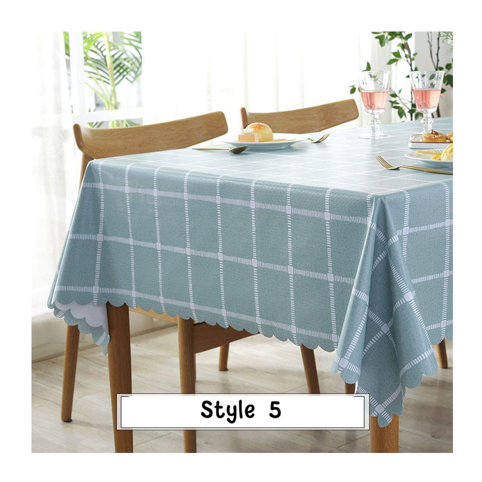 Nappe carreaux moderne style 5 couverture de table PVC géométrique