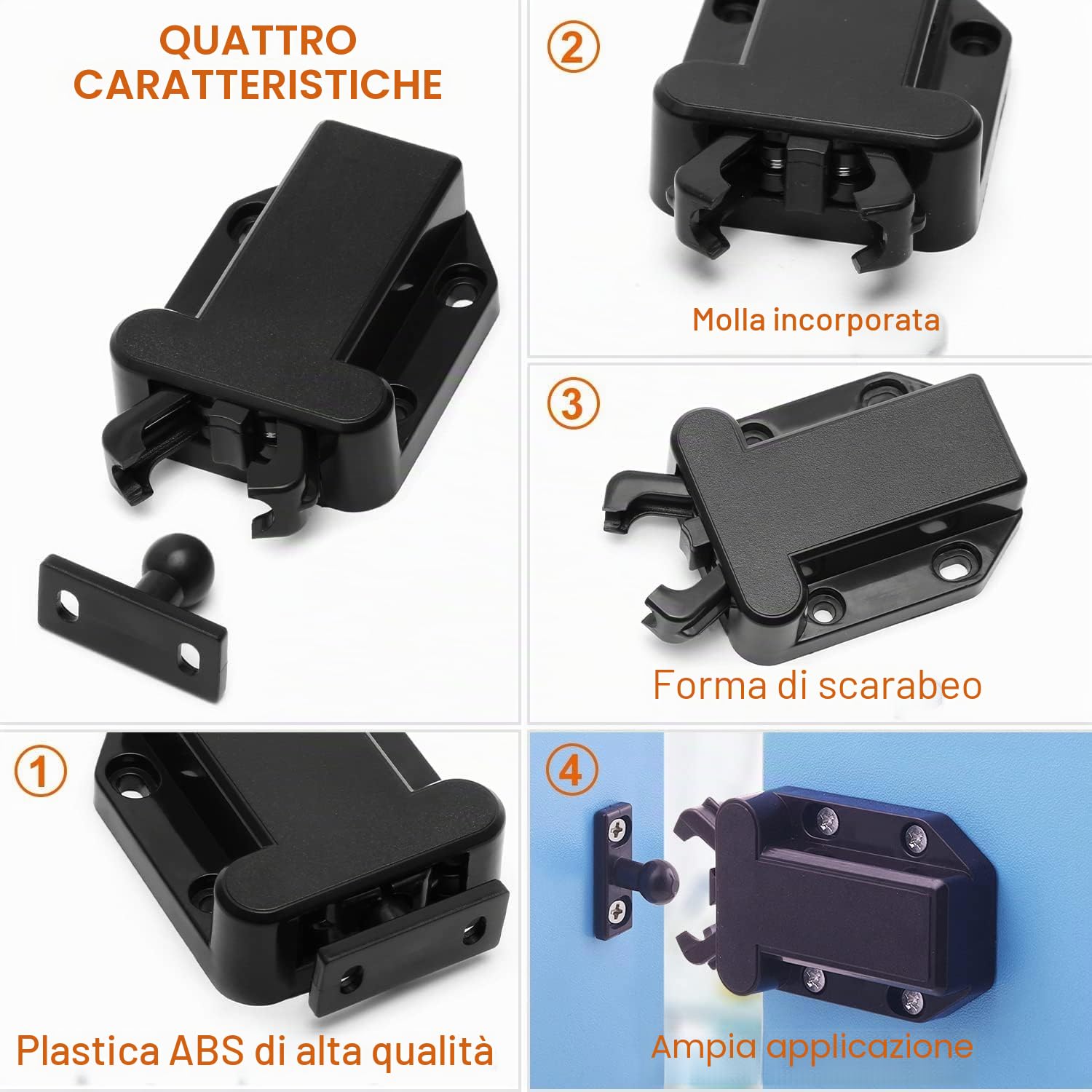 6 chiusure per armadio con sblocco al tocco, serrature magnetiche Goodchanceuk per cassetto, premere per aprire, sblocco al tocco