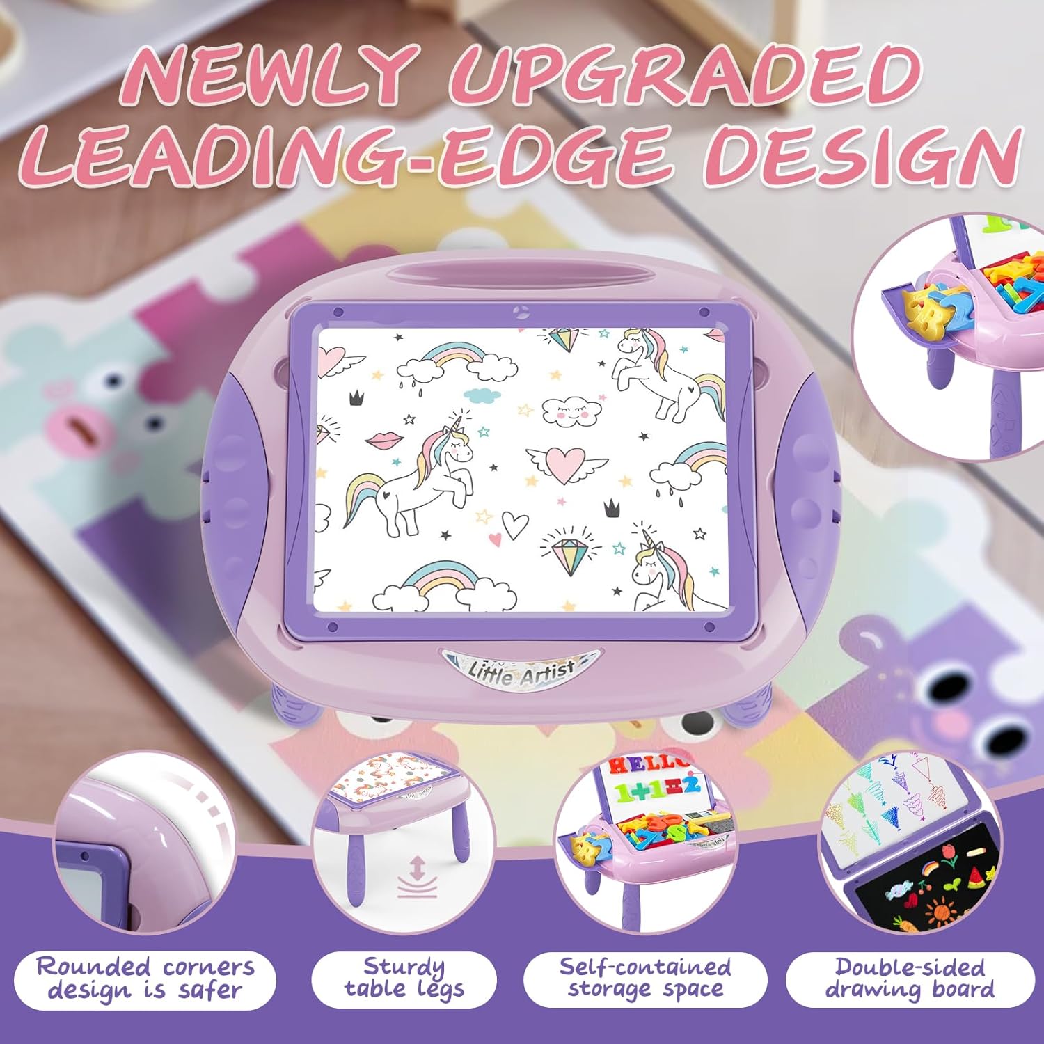 Gift for 1-2 Year Old Girls, Toddler Girl Toys with Magnetic Letters and Numbers, Learning and Educational Toys for 1 2 Year Old, Girls Birthday (Unicorn Pink) - Image 4