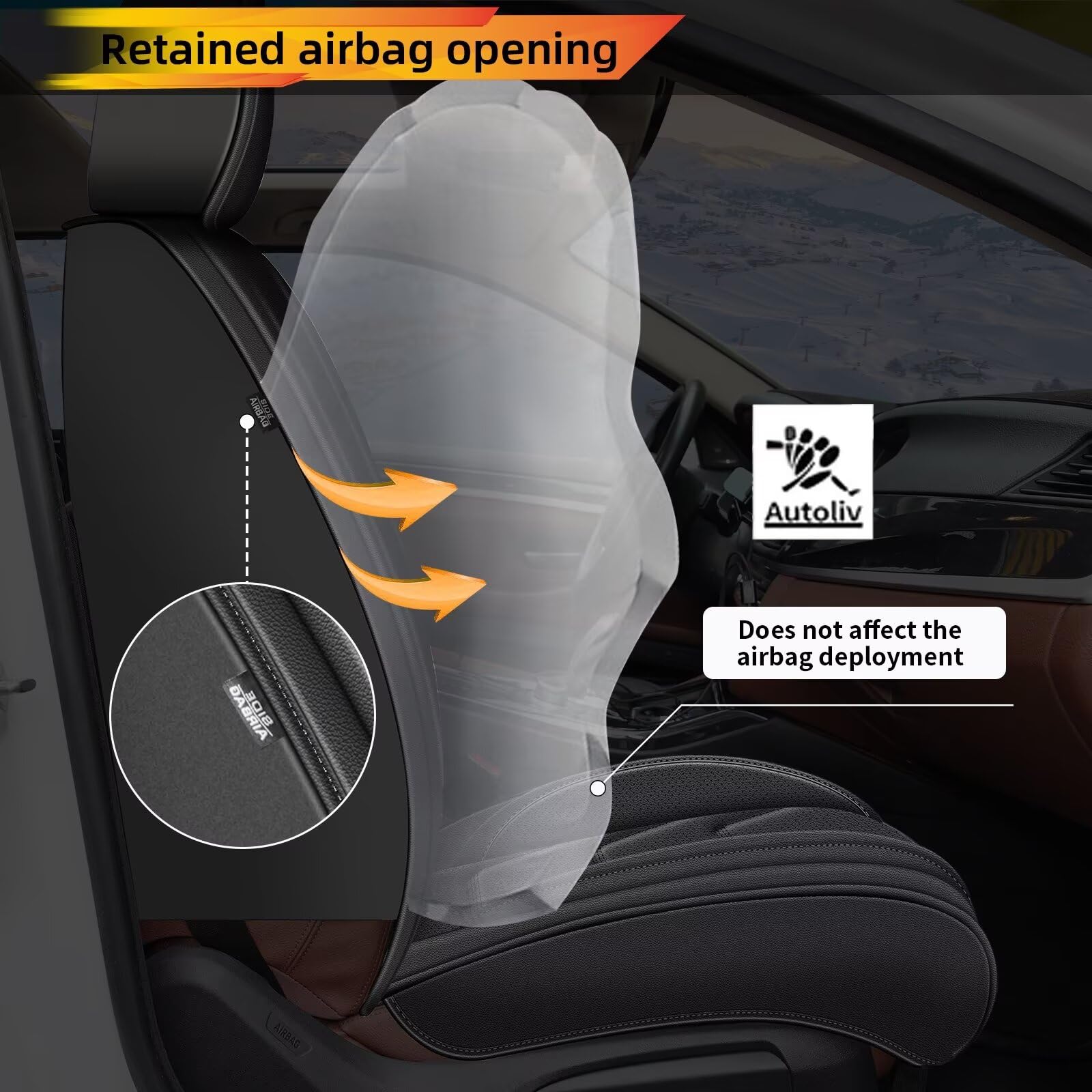 Car Seat Covers Full Set Fit for Ford Edge 2007-2025 2026 Luxury Faux Leather Automotive Seat Covers Waterproof — view 5